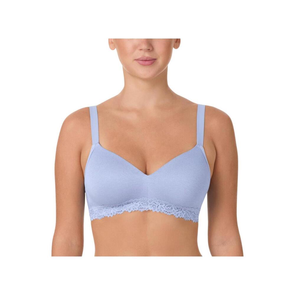 Comfort Code Women's Lined Lace Trim Wireless Bra Periwinkle -